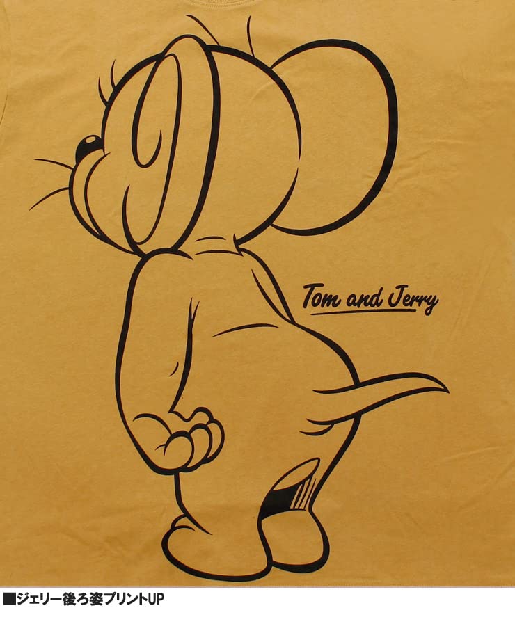 One Colors TOM AND JERRY Men's Short Sleeve T-Shirt with Character All-Over Print, Crew Neck, Size 3L, Gray (29)