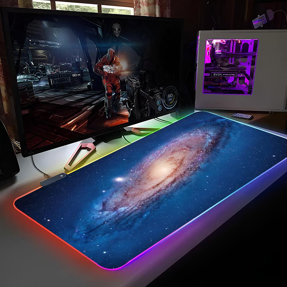 Космический коврик для мыши RGB-подсветка Коврик для мыши для ноутбука Коврик для мыши для ноутбука Игровой коврик для компьютера Игровые аксессуары