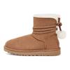 UGG Теплые и прочные мини-ботинки Bailey с бантом Pom, женские короткие зимние ботинки каштанового цвета 1125382-CHE