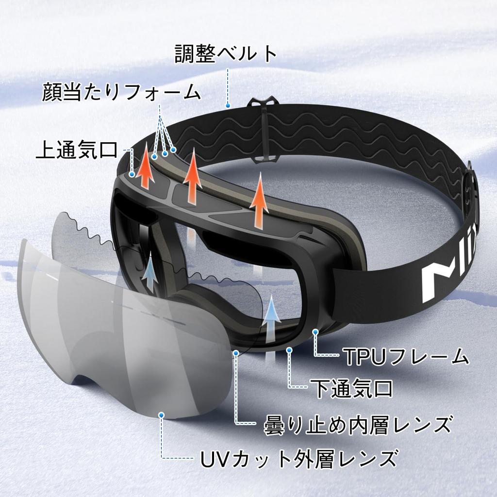 MIXIU Лыжные и Снежные UV UV400 Сферические Совместимые с Широким Полем Сноуборда Подходят для Зимы и с Хранением Хранение и Ткань для Чистки Очки,