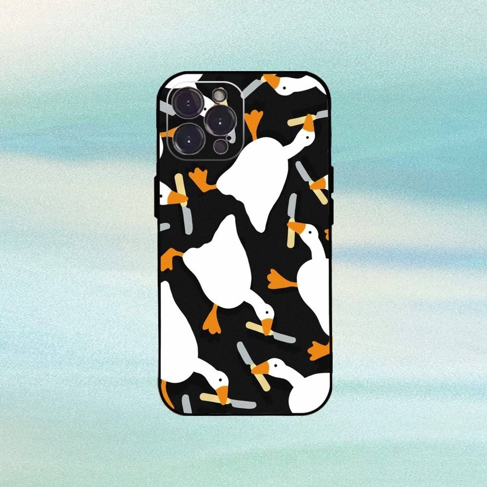 Милый гусь мультяшный чехол для телефона для iPhone17,16,15,14,13,12 Plus, Pro Max, XS, 5G, мягкий силиконовый черный чехол
