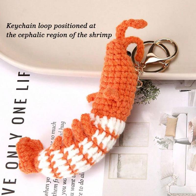 Bag Charm Cute Shrimp Charm Bag Pendant Cartoon Mini Hand Knitted Lovely Pendant Couple Bag Accessories