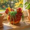 Crafted Harvest Festival Decor Hand-painted Resin Turkey Ornament for Thanksgiving, Autumn Desktop Storage Fall Themed Mantel Centerpieces Organizer,