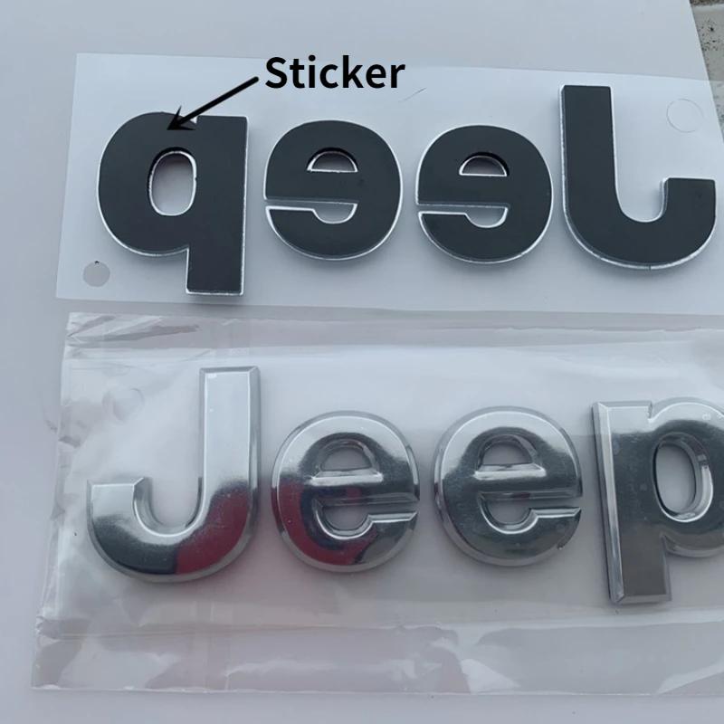 Car Front Rear Emblem for Jeep Wrangler JK JL Compass Renegade Grand Cherokee Commander Patriot Liberty Side Trunk Logo Stickers AMS1
