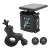 Rechargeable TPMS, Wireless Motorcycle Tire Pressure Temperature Monitor System Solar Powered LCD Screen IP67 , ABS + Metal Material with Br