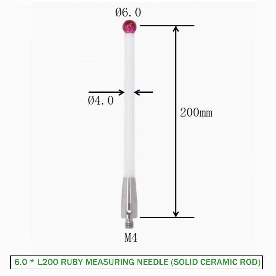 CNC machine probe M4 Renishaw ruby ceramic measuring needle solid ceramic rod A-5000-3709/3712 6.0mm