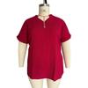Simple V Neck Casual Summer Blouse Large Size Short Sleeve Fashion Elegant Buttons Shirts Ladies Solid Color Office Tops Elegant Sweet Clothing