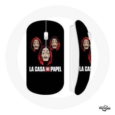 Souris Sans Fil - MANIACASE - La Casa De Papel - Clé USB Wifi Incluse - Compatible Mac Et PC - Noir