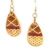 Les Trésors De Lily [L5243] - Designer Earrings 'Kilimanjaro' Beige Red