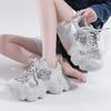 European Rhinestone Muffin Thick-soled Dad Shoes for Women 2025 Summer New Mesh Breathable Heightening Sports and Leisure Shoes Tide