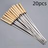 5/10pcs Wooden Handle Anti-Scalding Barbecue Skewers Can Be Reused 304 Stainless Steel Metal Barbecue Skewers Wide Skewers
