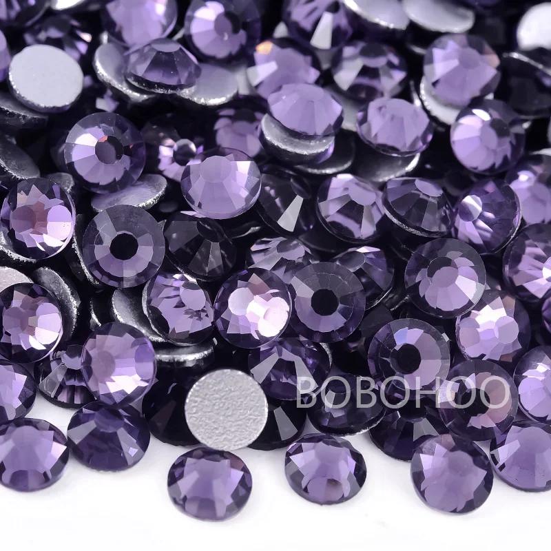 BOBOHOO Wholesale High Quality SS3-SS30 Glass Crystal Rhinestones Non Hotfix Strass Flatback Diamond Nail Art DIY Decorations