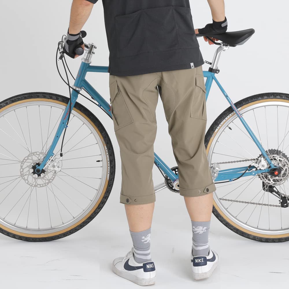 Капри Kapelmuur для велоспорта, повседневные, с поясом, укороченные, со съемной подкладкой, кислотный, размер L, брюки, унисекс, система, бежевый,