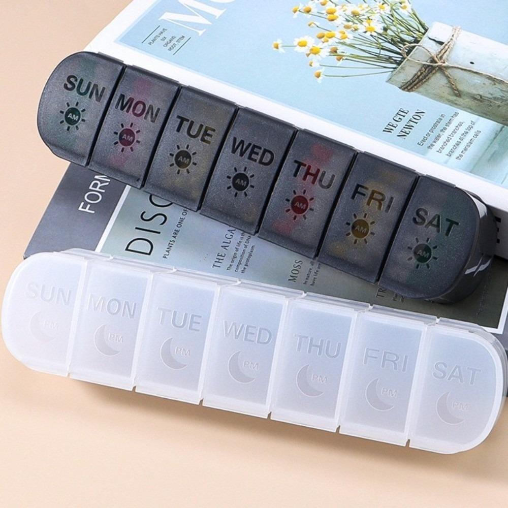 7 Days Vitamin Pill Case Double-Layer Pill Storage Box Weekly Pillbox Tablet Holder Men/Women