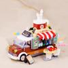 LOZ 1740 Dream Amusement Park Food Truck Coffee Drink Car Vehicle DIY Mini Blocks Bricks Building Toy for Children Gift No Box