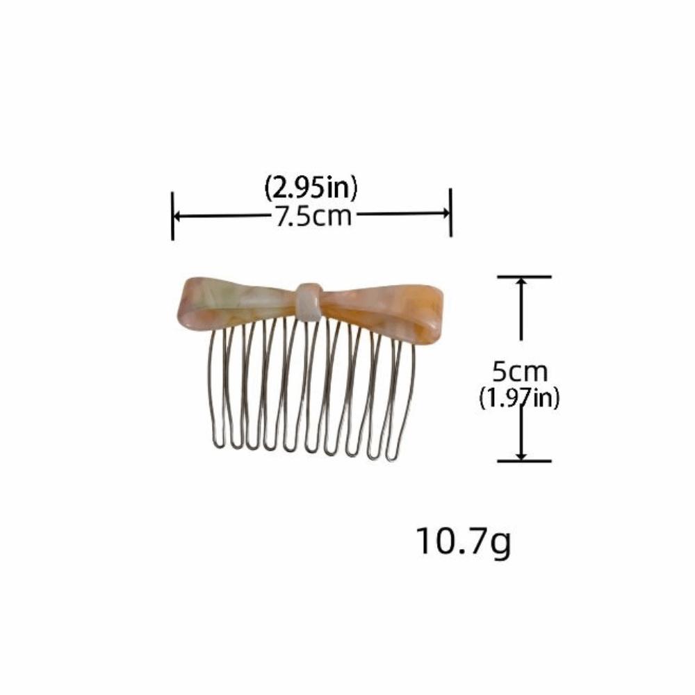 Sweet Teeth Acetic Acid Bow Hair Comb Fixed Combs Styling Tool Bow Hair Clip Korean Style Headwear Barrettes Side Clip Student