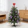 Red Heart Tree Topper with Coil Spring Bounce Effect Glittery Shiny Texture Romantic Holiday Decoration for Mini Trees Parties Home Decor And