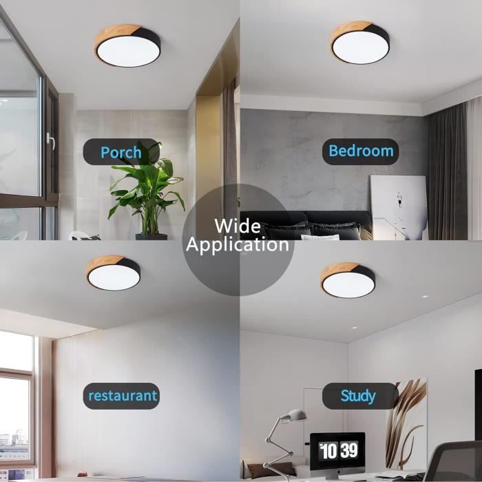 Plafonnier LED - SCHINDORA - 24W - Blanc Froid 6000K - Ø30cm - Économie d'énergie