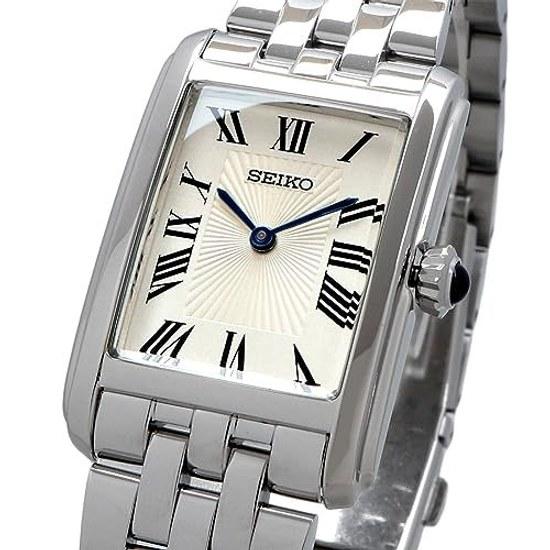 SEIKO наручные часы женские прямоугольный циферблат кварцевые SWR083 серебристые зарубежная модель