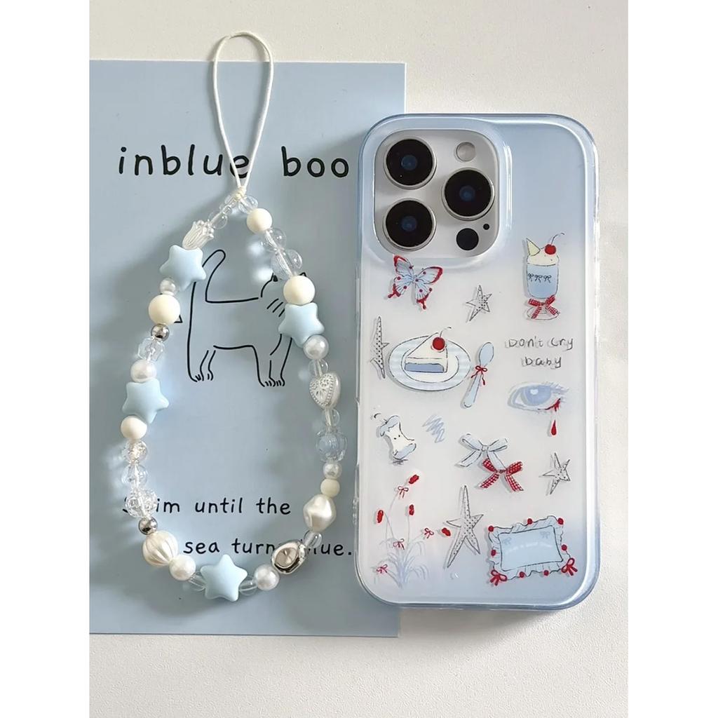 Чехол для мобильного телефона iPhone 15/16 Promax с изображением бабочки в корейском стиле, белый фон Imd13/12