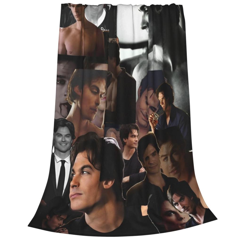 Плед Damon Salvatore из сериала Дневники вампира, фланелевый, смешной, теплый, плед для покрывала, весна/осень