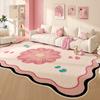 Irregular Shape Living Room Decoration Pink Carpet Fluffy Soft Bedside Floor Mat Cartoon Style Rugs for Bedroom Thick Plush Rug