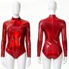 Halloween Costumes Gold-embossed Patent Leather Solid-color Sexy Party Dress Performance Costume Women