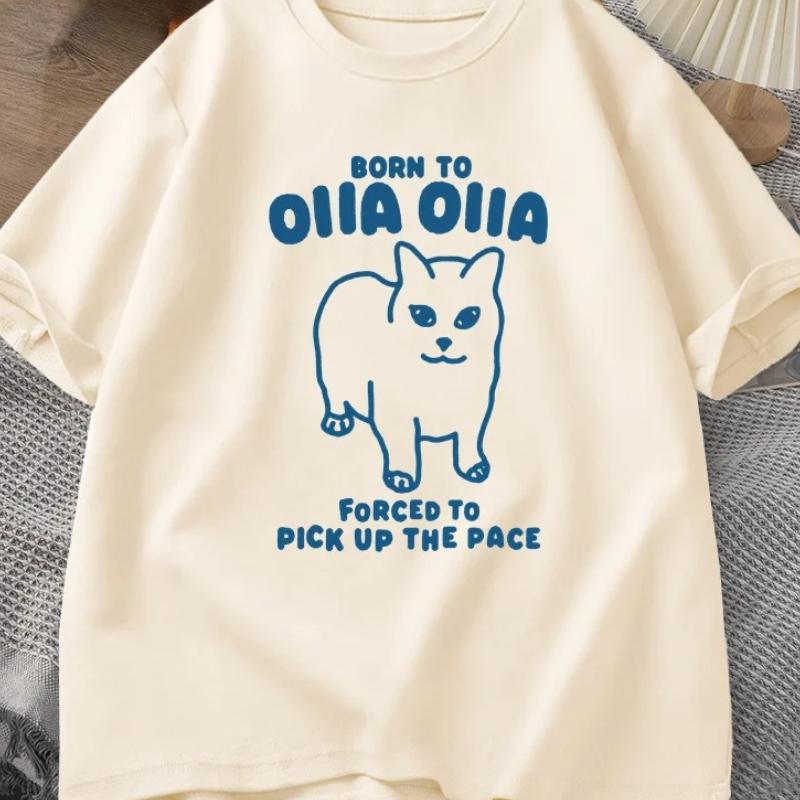 Рожденный для OIIA Спиннинг Кот Футболки Смешная Ретро Животное Футболка 90-х Женская Футболка с коротким рукавом Харадзюку Графические Футболки Уличная одежда Лето