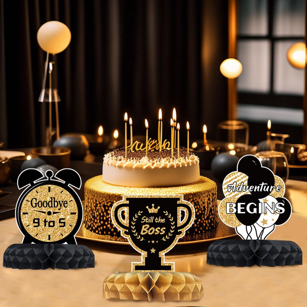 Сотовая центральная композиция на пенсию для украшения вечеринки по случаю выхода на пенсию. Зона без работы. Топпер для стола. Креативный реквизит для фото. Настольное украшение.