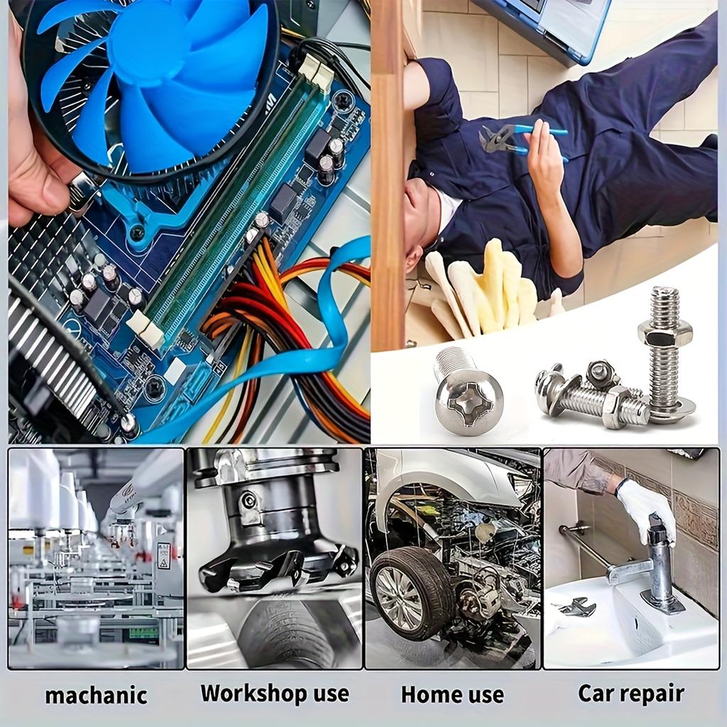 660pcs stainless steel Phillips head pan head screw, nut, and washer set; M2, M2.5, and M3 Phillips head bolt fastener set.