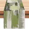 Blue and Grey Table Runner 13x72 Inch Modern Abstract Art Painting Kitchen Dinning Table Decoration for Home Party Décor