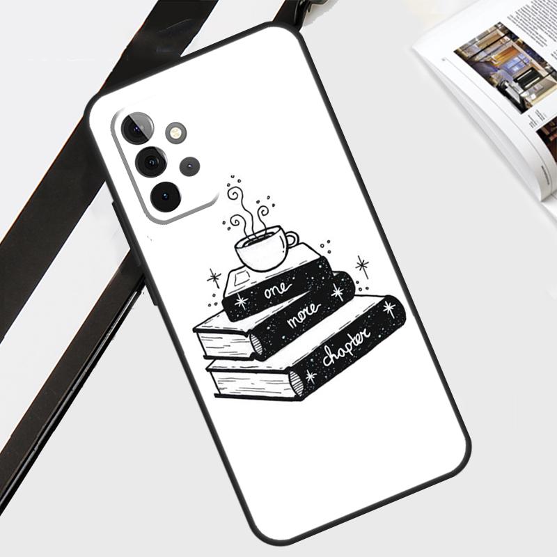 Чехол для телефона с книгами и кофе для Samsung Galaxy A54 A34 A14 A56 A36 A26 A16 A06 A12 A22 A32 A52 A13 A53 A15 A35 A55