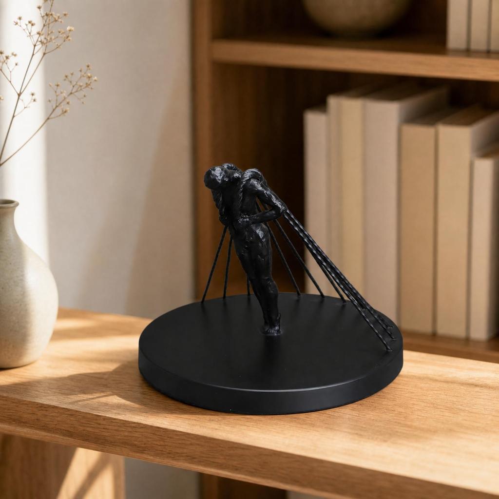 Winged Figure Sculpture Indoor Resin Winged-Figure Decor Compact for Dining Area