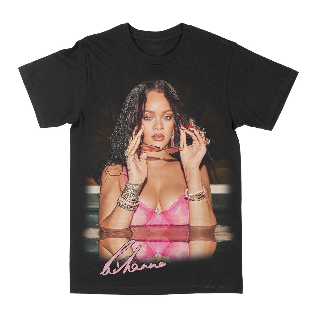 Унисекс Хлопковая Футболка Rihanna Летняя С Графикой Модная Повседневная