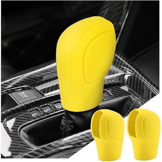 Zipelo 2 Pack Car Gear Shift Knob Cover, Anti-Slip Auto Knob Gear Stick Protector, Comfortable Silicone Handbrake Shifter Cover For Men Women,