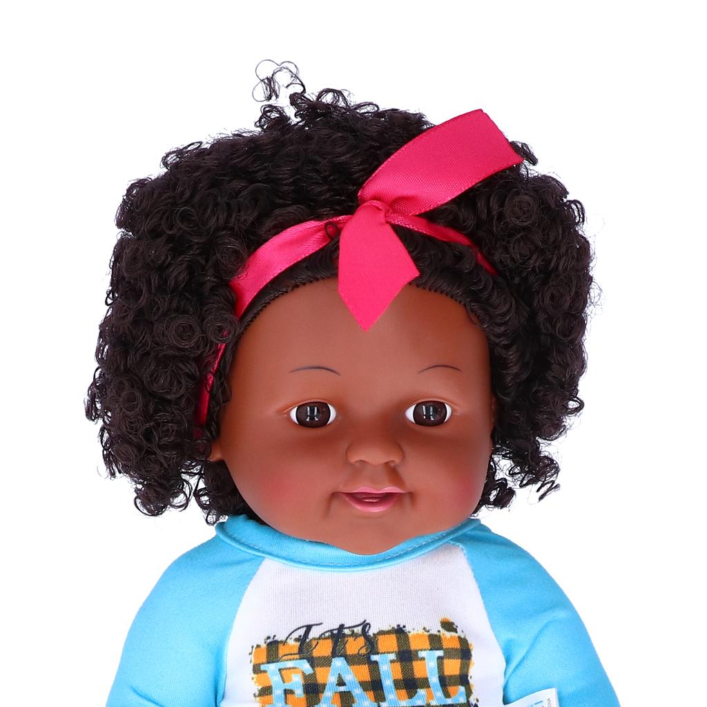 12 Inch Lovely Simulated Black Girl Doll African Baby Doll Kid Toy Birthday Gift