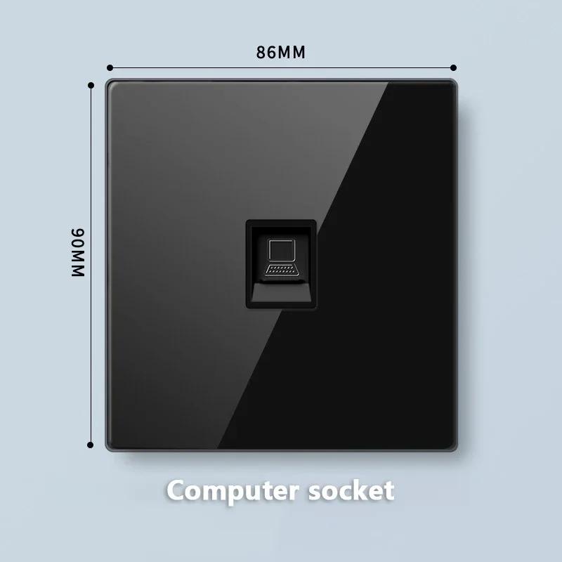 Стандарт Великобритании 20 Вт Type-C розетка для быстрой зарядки универсальный настенный выключатель света на 2 направления, черное закаленное стекло двойная 3-контактная USB розетка