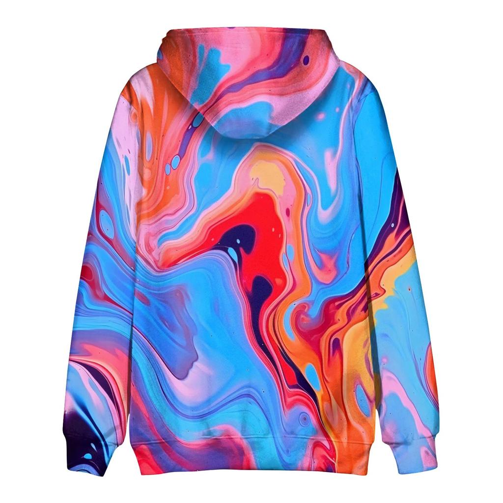 Men'S Loose Fashion Retro Printed Hooded Sweatshirt Casual Fashion Sports Sweatshirt