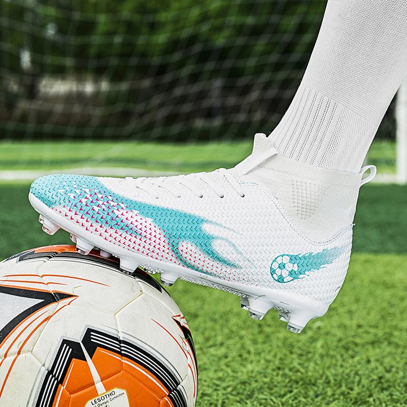 Мужские футбольные бутсы с высокими носками 33-45, молодежная спортивная обувь, футбольные тренировочные кроссовки, детские футбольные бутсы для художественного макияжа, газона