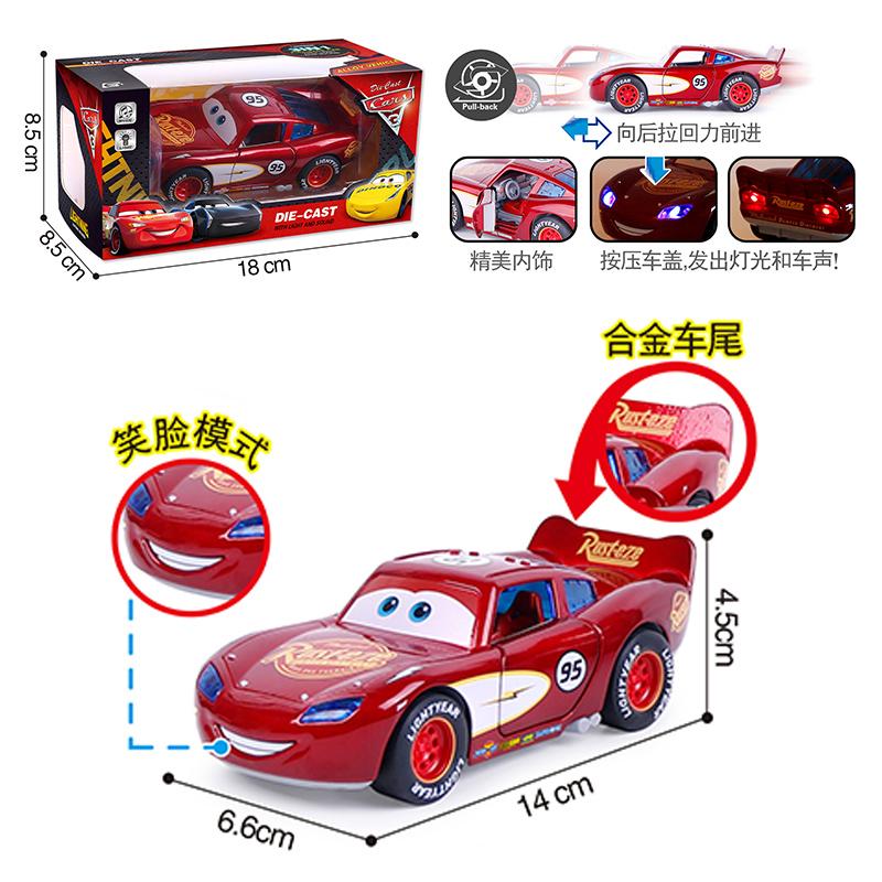 1:32 Молния МакКуин Disney Pixar Тачки Металлическая Литая Машинка Со Светом и Звуком Игрушка С Возвратным Механизмом Задних Колес Подарки Детям На Рождество