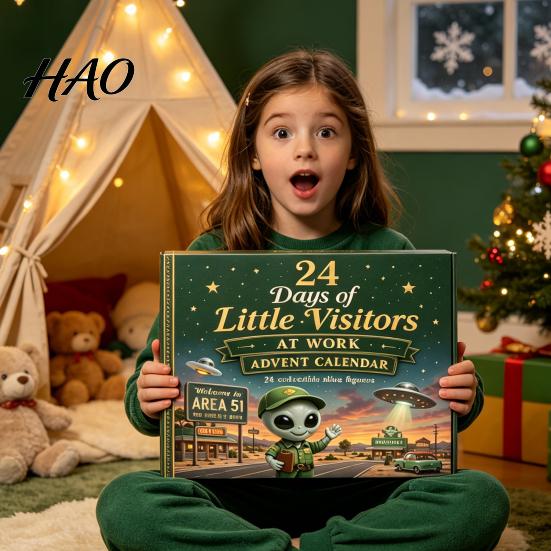 Christmas Advent Calendar 2026 Spirit Calendar, 24-Day Countdown Mini Figure Set, Elf Alien Gift Box for Family Fairy Ornament Collection, Resin