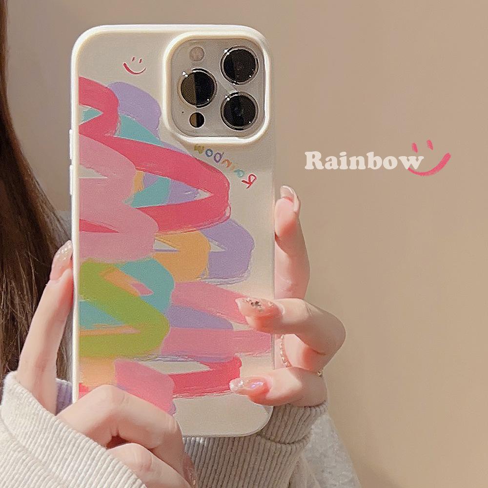 Радужный Дудл Чехол для Мобильного Телефона iPhone 16 Apple 11 Креативный 15pro Max Силиконовый X 8 Мягкий Чехол 13 Применимый 14