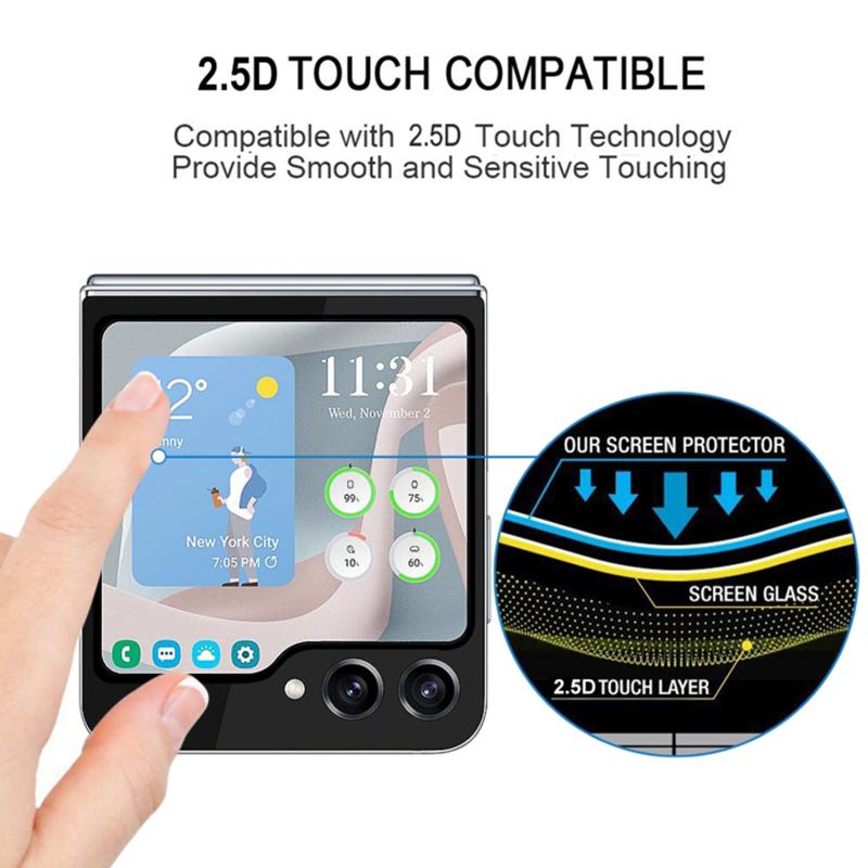 Для Samsung Galaxy Z Flip7 FE 5G/Z Flip6 5G Защитная пленка для маленького заднего экрана Шелкография Закаленное стекло