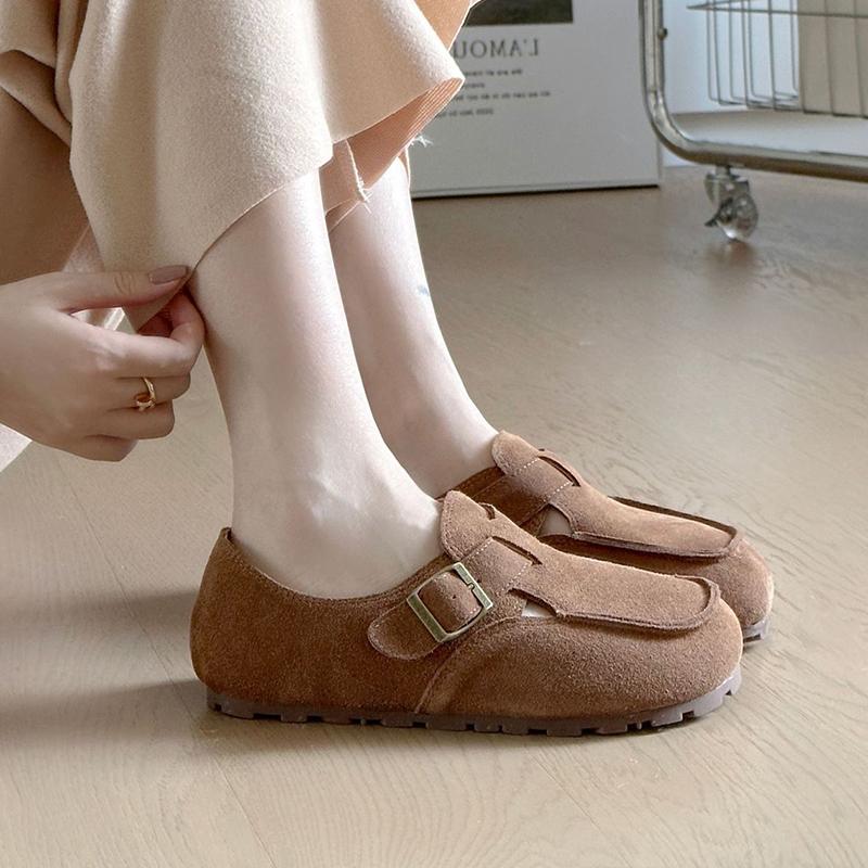 Модные туфли на плоской подошве 2024 года для женщин Mori Girl Style Shoes Женские туфли на плоской подошве высокого качества в стиле ретро, женские туфли без застежек с пряжкой из коровьей замши