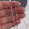 14K Gold Filled Link and Bar Chain Beaded 3-3.5mm Fresh Water Pearls for Permanent Jewelry Making Necklace Bracelet Accessories