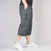 Men's Casual Tooling Cropped Pants Cotton Cargo Pants Large Size Men's Loose Pants  Straight Leg Pants
