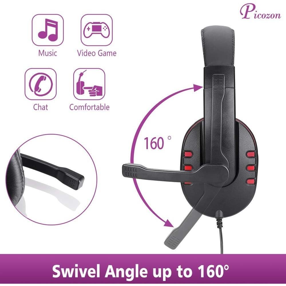 Gaming Headset Headphone with Microphone for PS5, PS4, Nintendo Switch, Playstation4 Vita, Mac, Laptop, Tablet, Computer, Mobile Phones (3.5mm Plug)