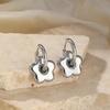 Stainless Steel Metal Heart Flower Pendant Earrings For Women Fashion Gold Color Peach Heart Ear Buckle Earrings Jewelry Gifts