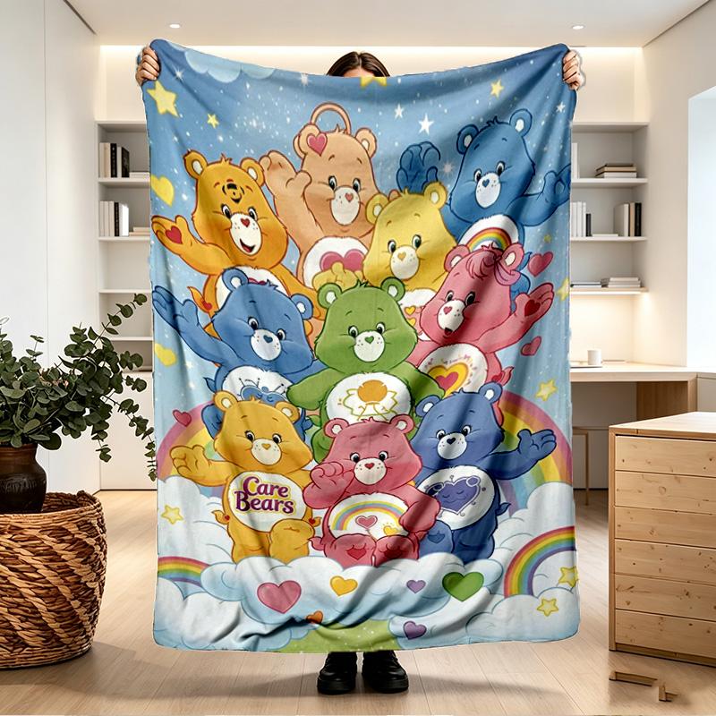 Care Bears Print Blanket - Soft & Comfortable, for Bedroom, Travel, Sofa, Home Decoration - Birthday Christmas Gift for Friend