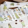 1roll Cartoon Girl Character Tape Stickers, Artistic Design for Hand Account DIY & Journal Decoration